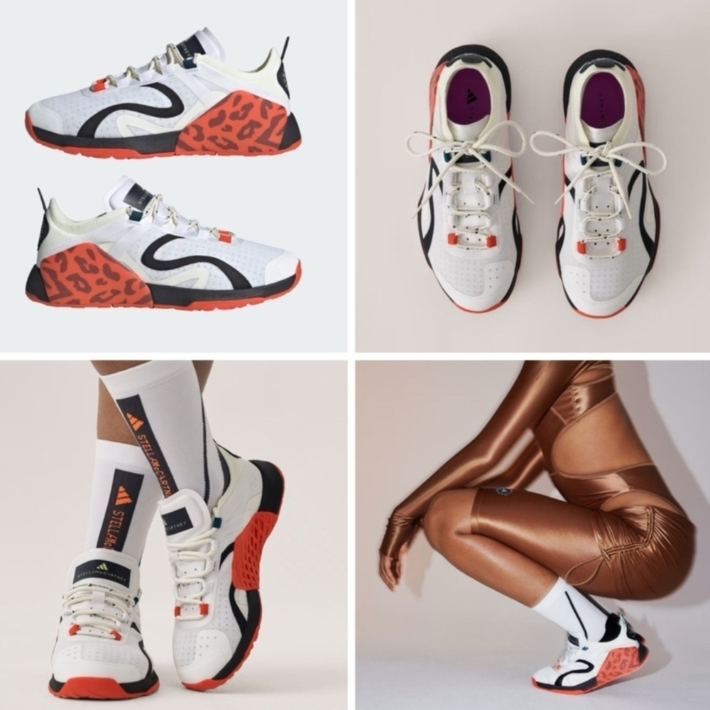 Adidas by Stella McCartney White and Red Athletic Shoes